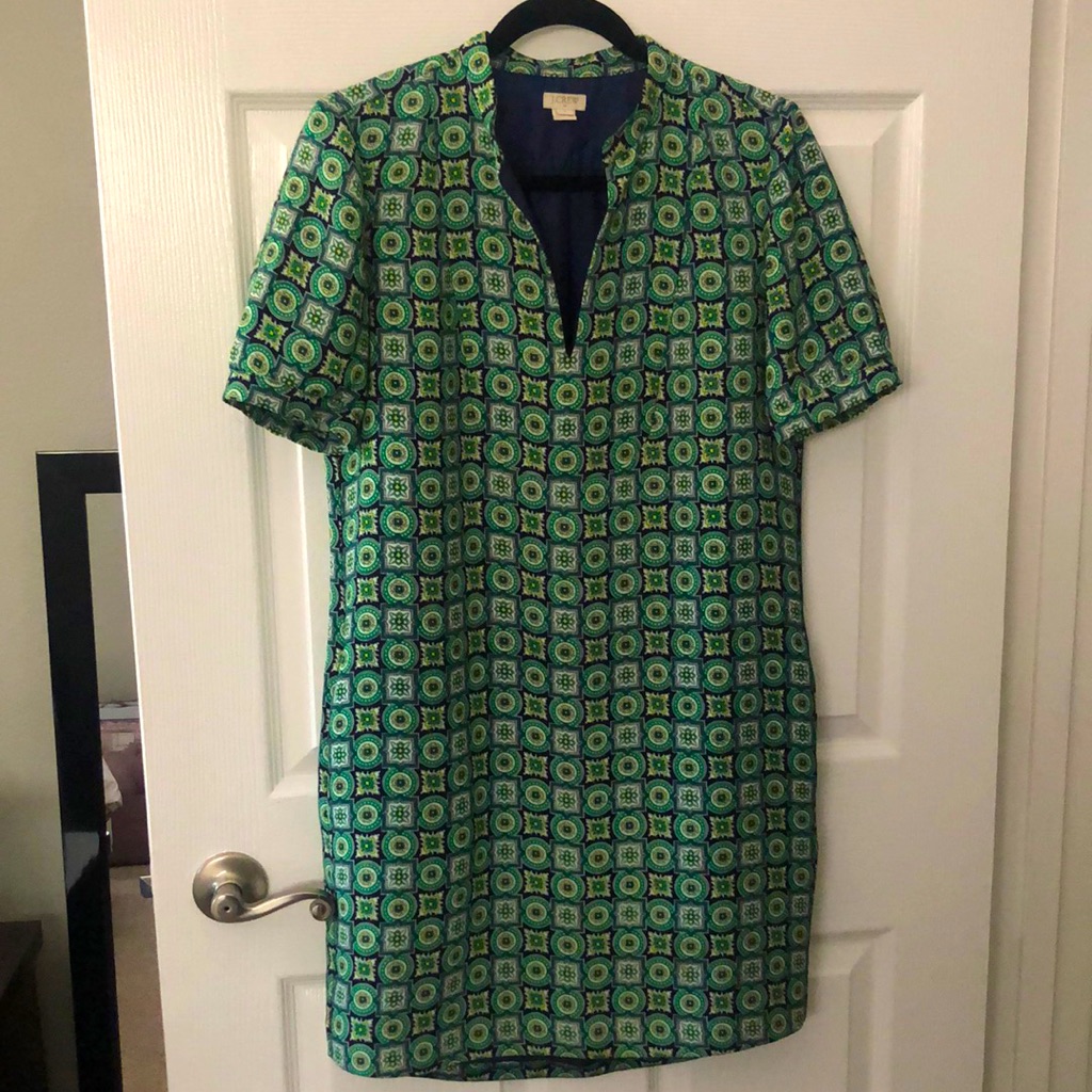 J. Crew Geometric Print Dress With Pockets